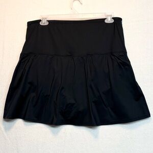Lands' End Quick-Dry Nylon Swim Skort Built-in Panty Modest Bikini Black Skirt